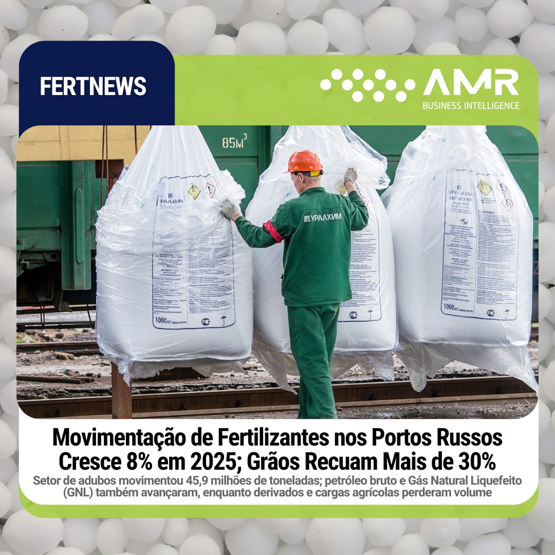 Capa da postagem Movimentação de Fertilizantes nos Portos Russos Cresce 8% em 2025; Grãos Recuam Mais de 30%