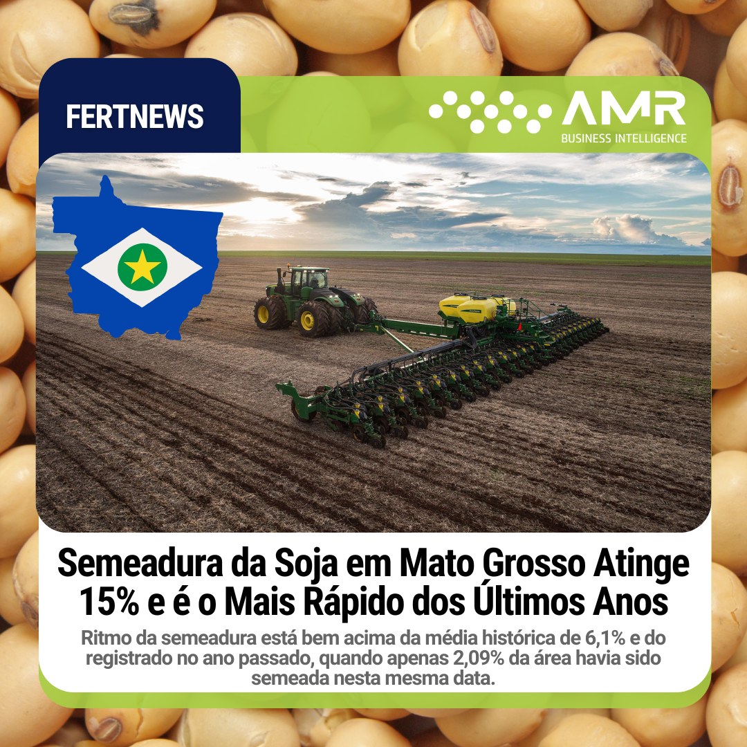 Capa da postagem Semeadura da Soja em Mato Grosso Atinge 15% e é o Mais Rápido dos Últimos Anos