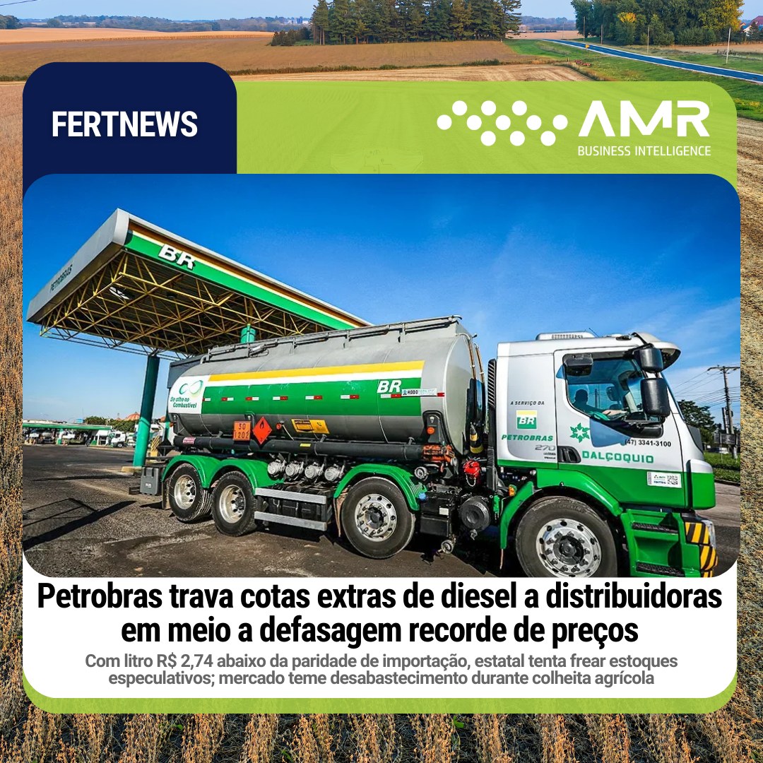 Capa da postagem Petrobras trava cotas extras de diesel a distribuidoras em meio a defasagem recorde de preços