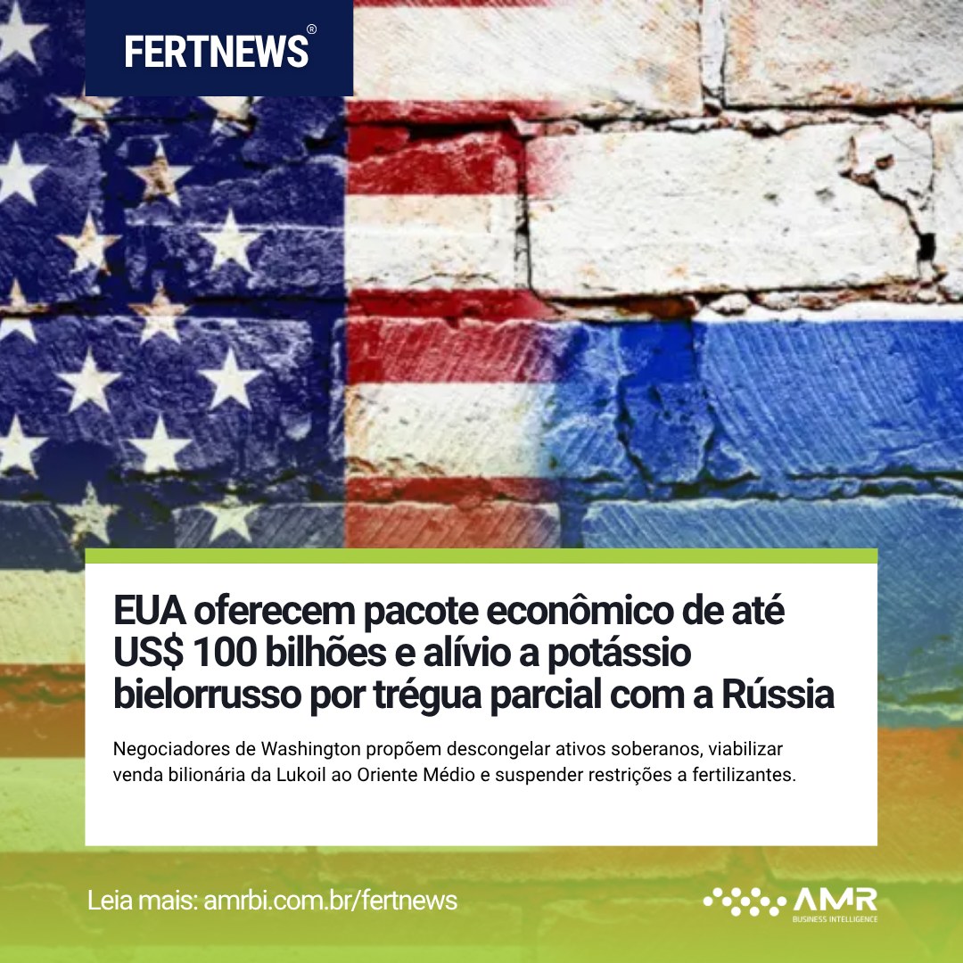 Capa da postagem EUA oferecem pacote econômico de até US$ 100 bilhões e alívio a potássio bielorrusso por trégua parcial com a Rússia
