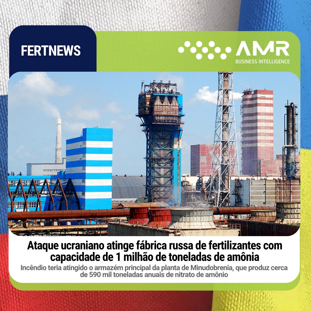 Capa da postagem Ataque ucraniano atinge fábrica russa de fertilizantes com capacidade de 1 milhão de toneladas de amônia