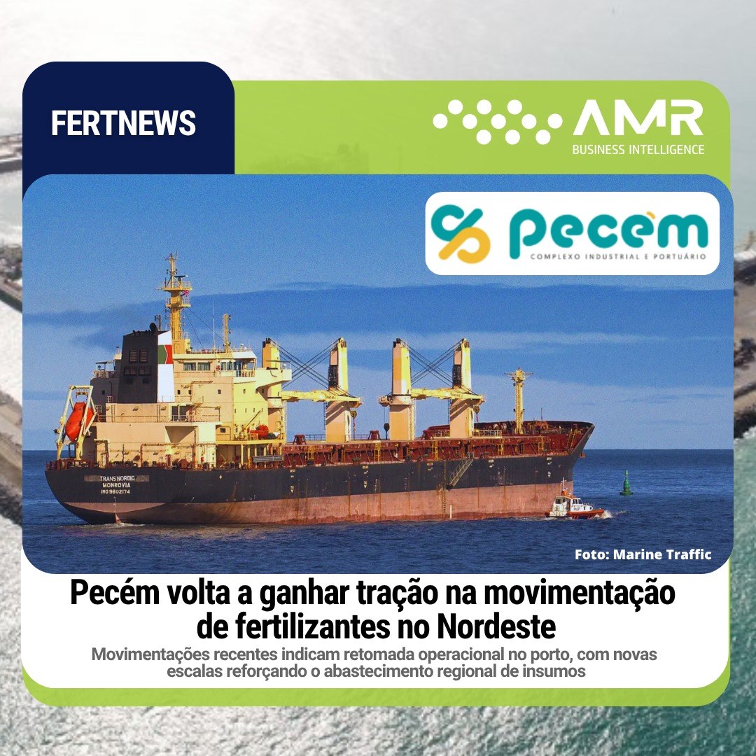 Capa da postagem Pecém volta a ganhar tração na movimentação de fertilizantes no Nordeste
