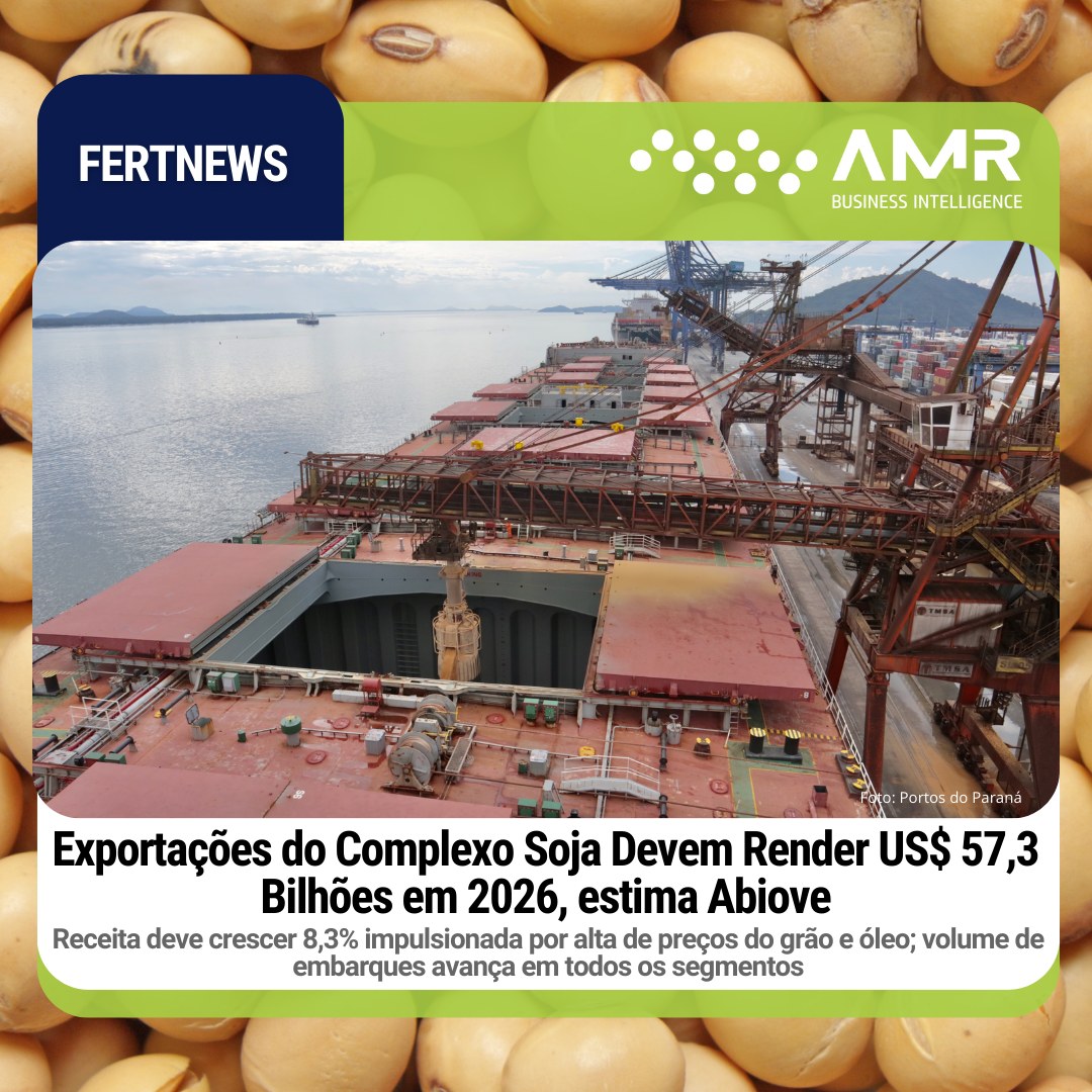 Capa da postagem Exportações do Complexo Soja Devem Render US$ 57,3 Bilhões em 2026, estima Abiove