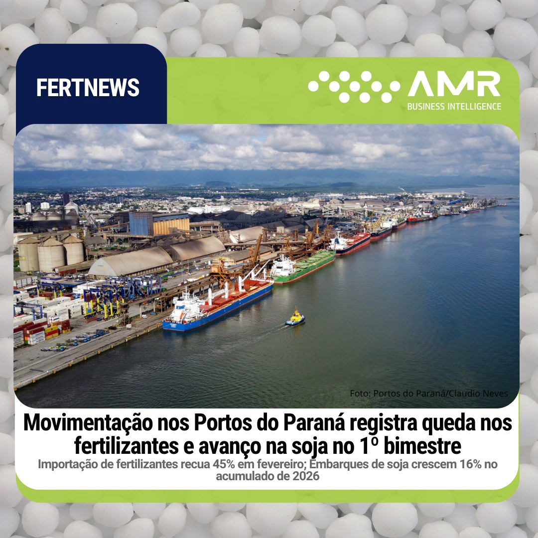 Capa da postagem Movimentação nos Portos do Paraná registra queda nos fertilizantes e avanço na soja no 1º bimestre