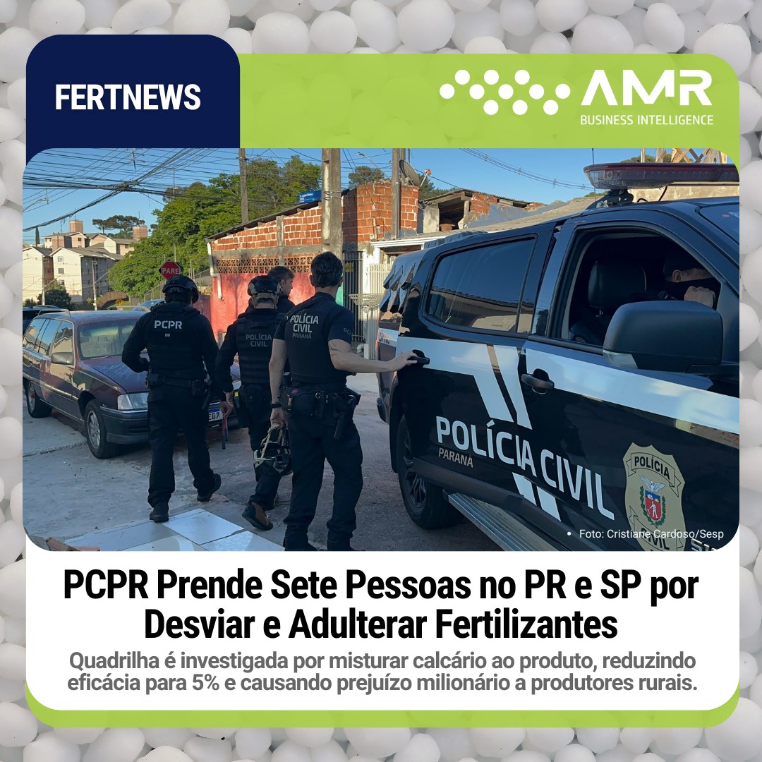 Capa da postagem PCPR Prende Sete Pessoas no PR e SP por Desviar e Adulterar Fertilizantes