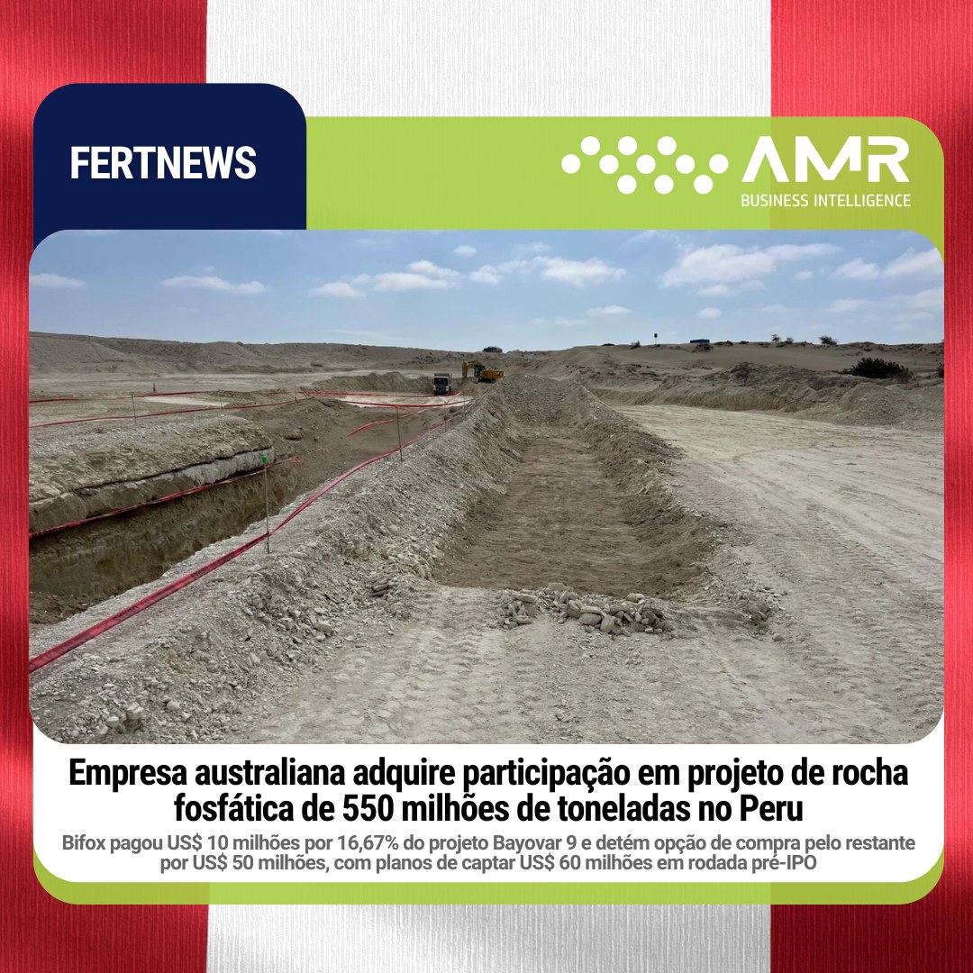 Capa da postagem Empresa australiana adquire participação em projeto de rocha fosfática de 550 milhões de toneladas no Peru