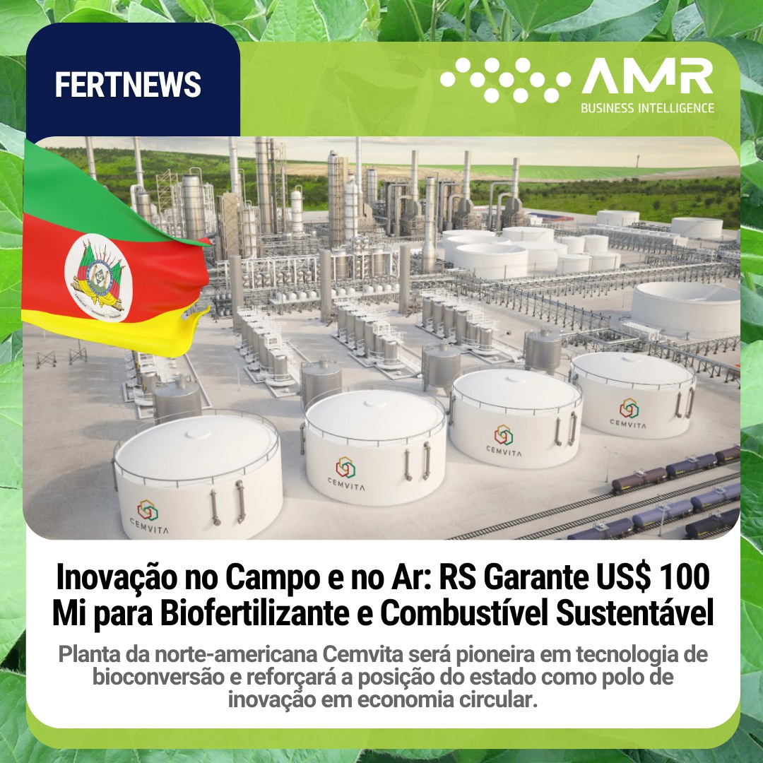 Capa da postagem Inovação no Campo e no Ar: RS Garante US$ 100 Mi para Biofertilizante e Combustível Sustentável