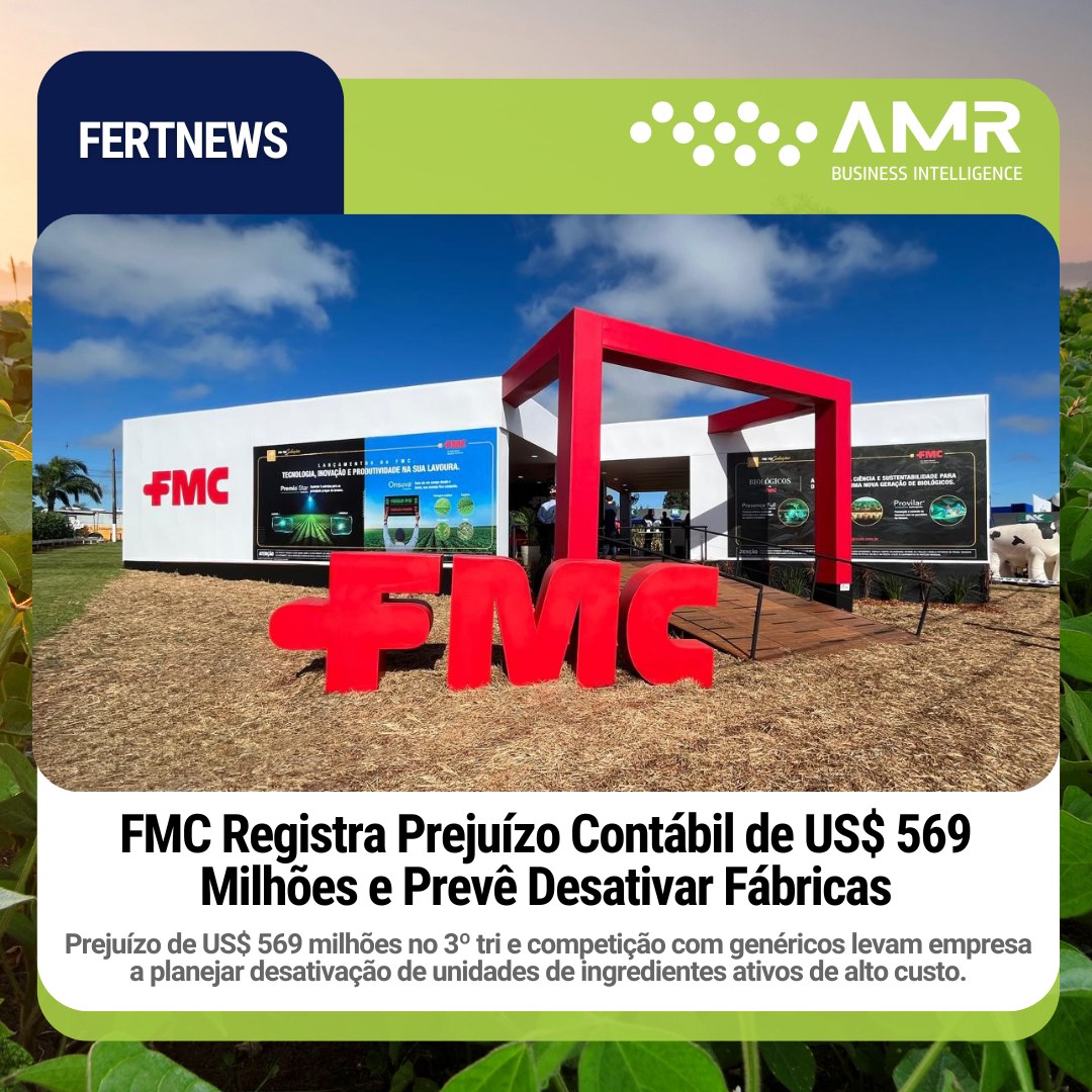 Capa da postagem FMC Registra Prejuízo Contábil de US$ 569 Milhões e Prevê Desativar Fábricas