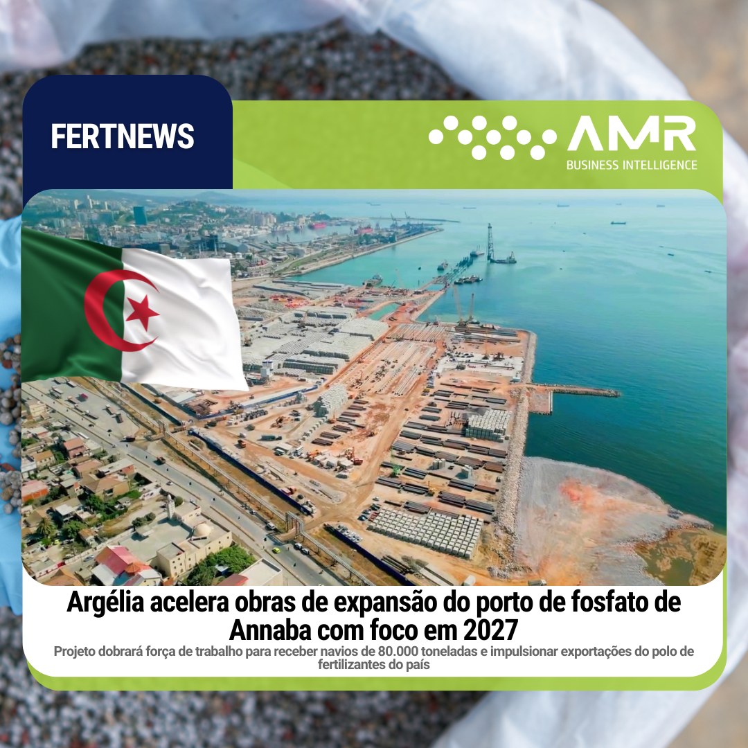 Capa da postagem Argélia acelera obras de expansão do porto de fosfato de Annaba com foco em 2027