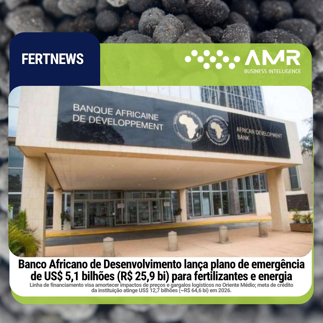 Capa da postagem Banco Africano de Desenvolvimento lança plano de emergência de US$ 5,1 bilhões (R$ 25,9 bi) para fertilizantes e energia