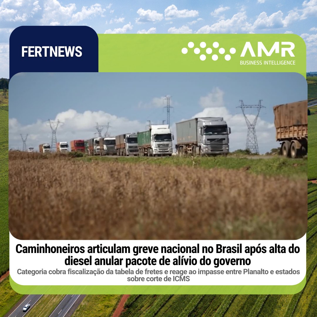 Capa da postagem Caminhoneiros articulam greve nacional no Brasil após alta do diesel anular pacote de alívio do governo
