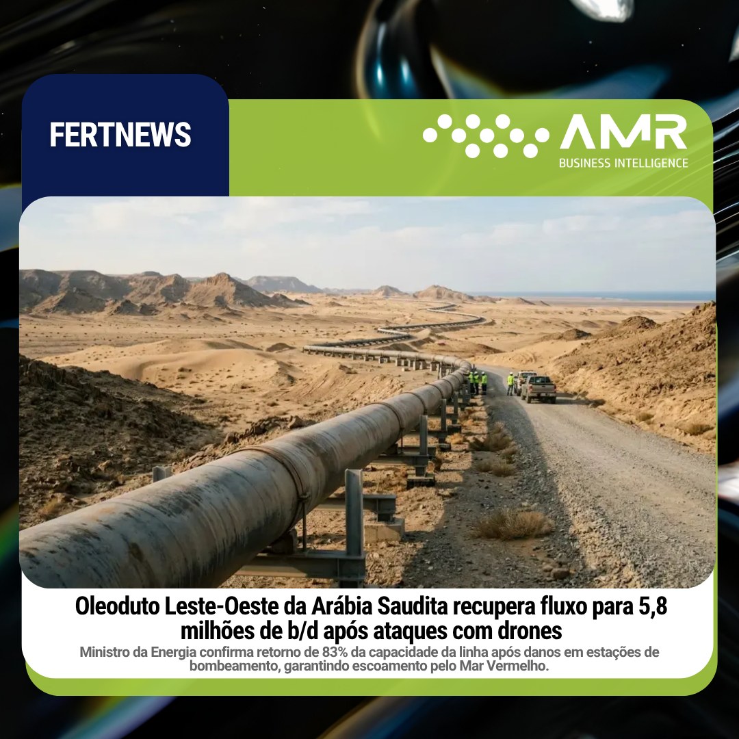 Capa da postagem Oleoduto Leste-Oeste da Arábia Saudita recupera fluxo para 5,8 milhões de b/d após ataques com drones