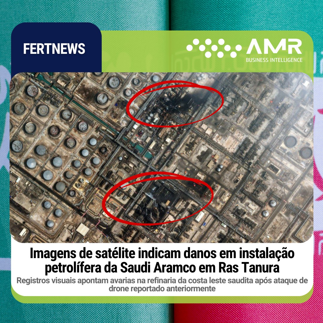 Capa da postagem Imagens de satélite indicam danos em instalação petrolífera da Saudi Aramco em Ras Tanura