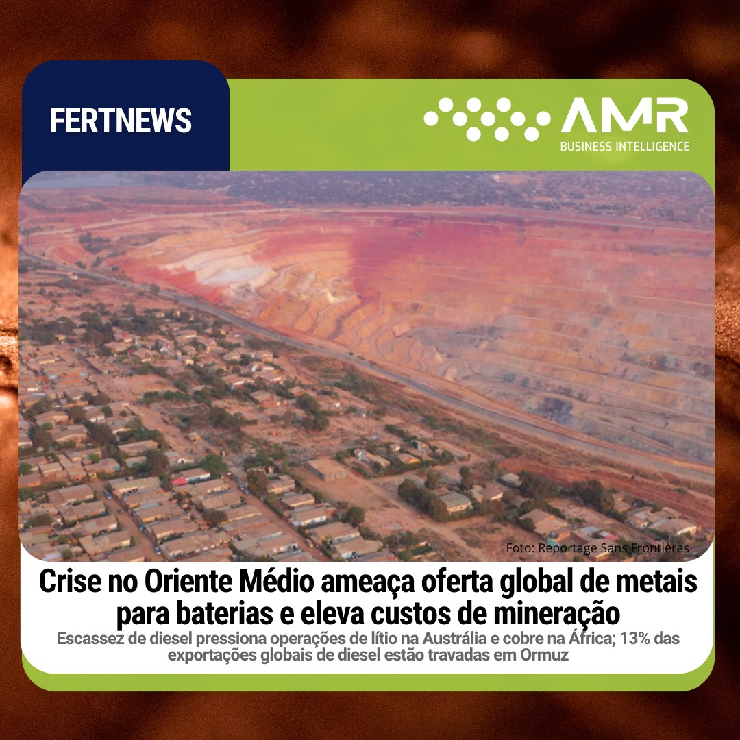 Capa da postagem Crise no Oriente Médio ameaça oferta global de metais para baterias e eleva custos de mineração