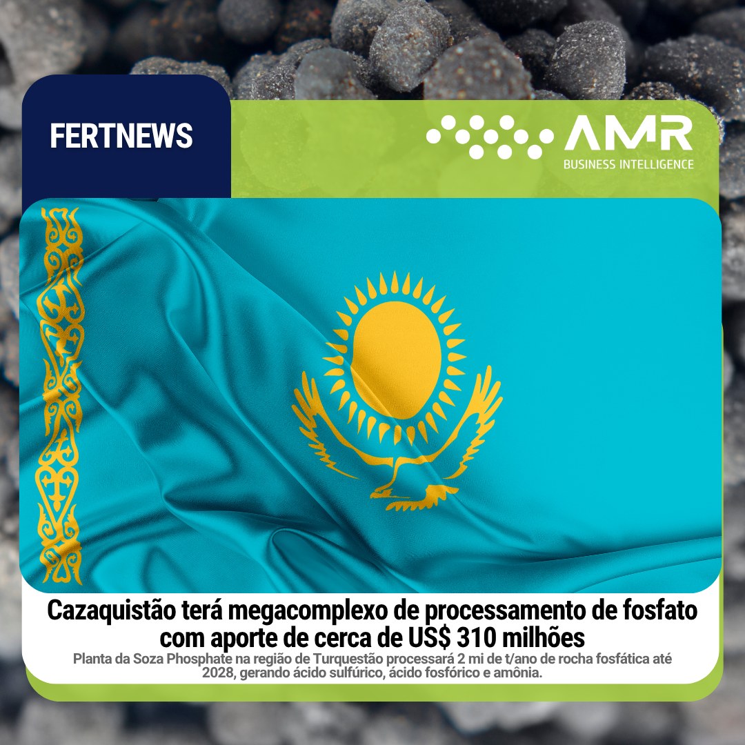 Capa da postagem Cazaquistão terá megacomplexo de processamento de fosfato com aporte de cerca de US$ 310 milhões