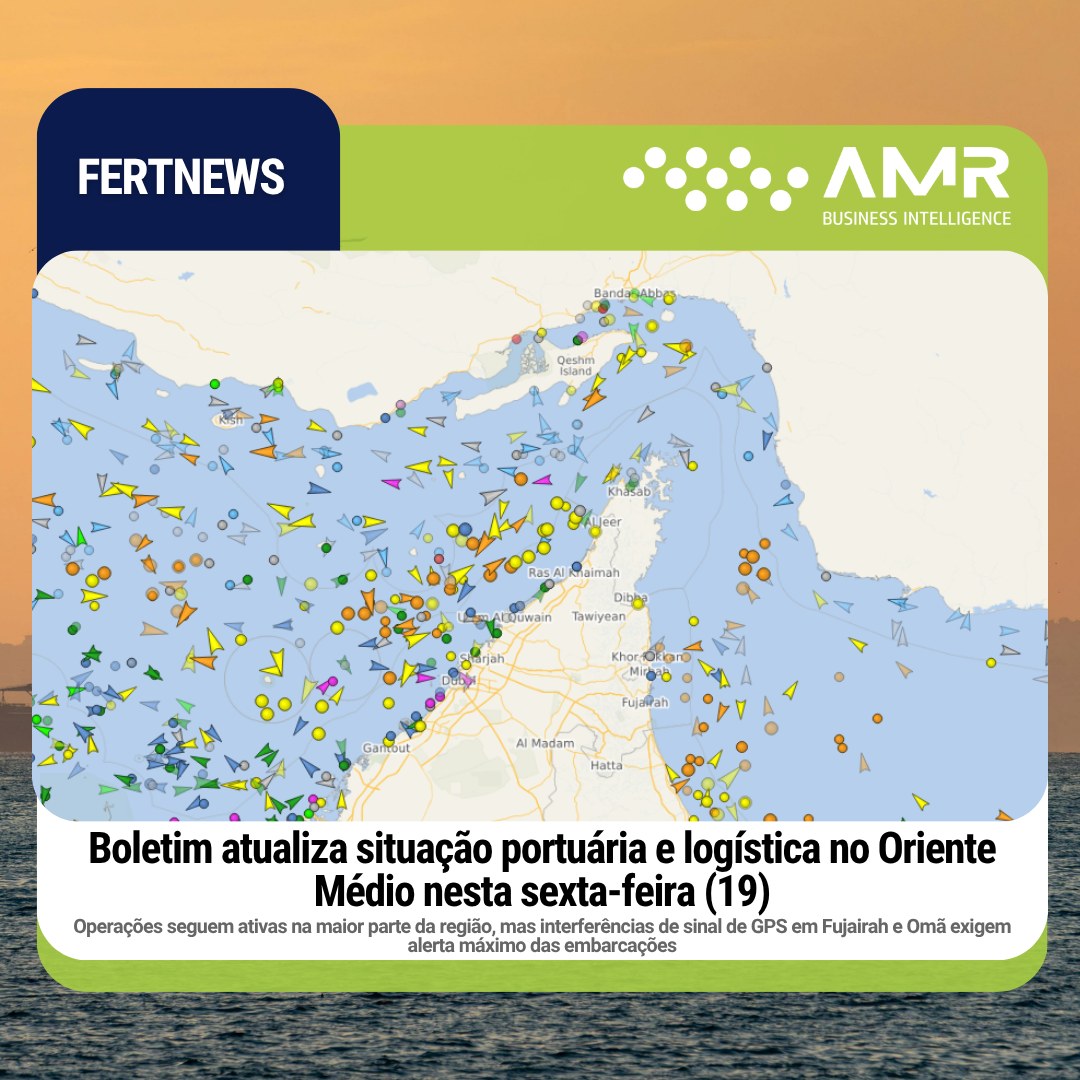 Capa da postagem Boletim atualiza situação portuária e logística no Oriente Médio nesta sexta-feira (19)