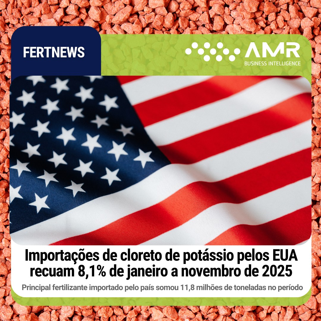 Capa da postagem Importações de Cloreto de Potássio pelos EUA Recuam 8,1% de Janeiro a Novembro de 2025