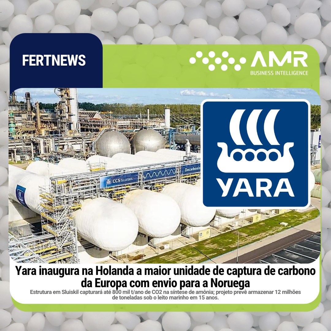 Capa da postagem Yara inaugura na Holanda a maior unidade de captura de carbono da Europa com envio para a Noruega