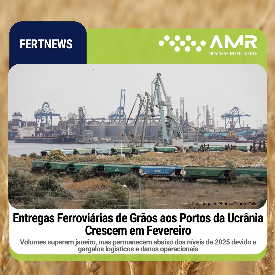 Capa da postagem Entregas Ferroviárias de Grãos aos Portos da Ucrânia Crescem em Fevereiro