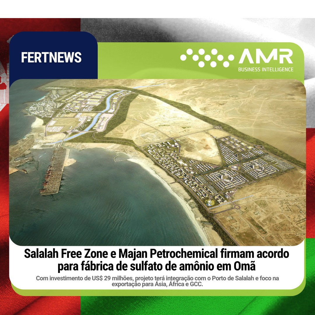 Capa da postagem Salalah Free Zone e Majan Petrochemical firmam acordo para fábrica de sulfato de amônio em Omã