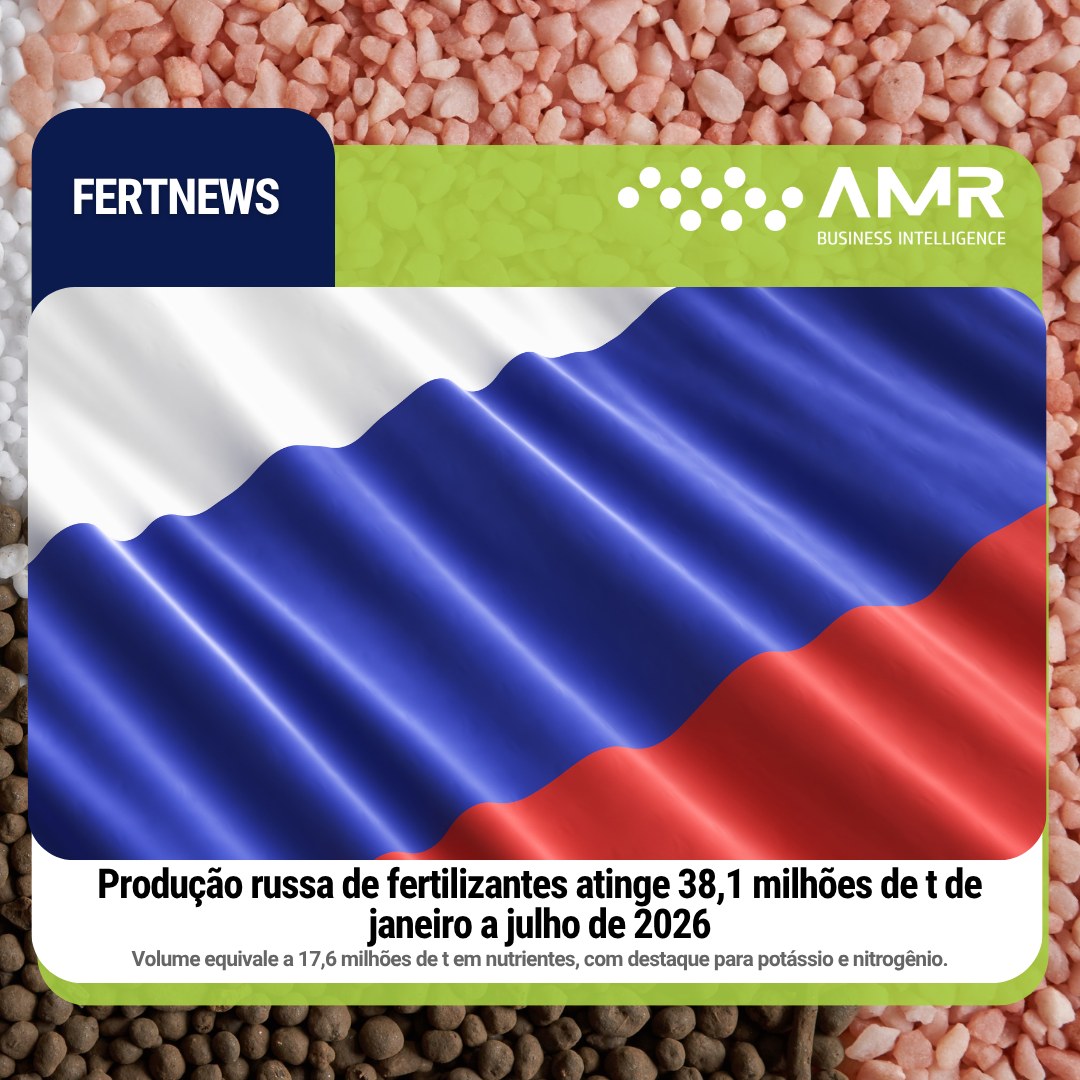 Capa da postagem Produção russa de fertilizantes atinge 38,1 milhões de t de janeiro a julho de 2026