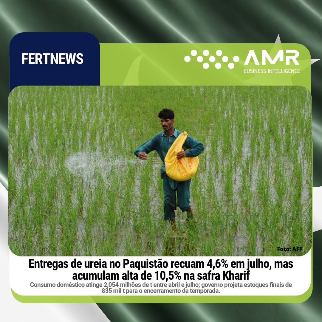 Capa da postagem Entregas de ureia no Paquistão recuam 4,6% em julho, mas acumulam alta de 10,5% na safra Kharif