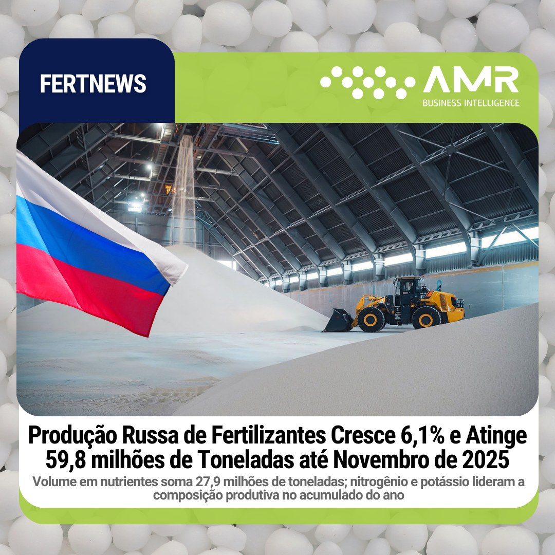 Capa da postagem Produção Russa de Fertilizantes Cresce 6,1% e Atinge 59,8 milhões de Toneladas até Novembro de 2025