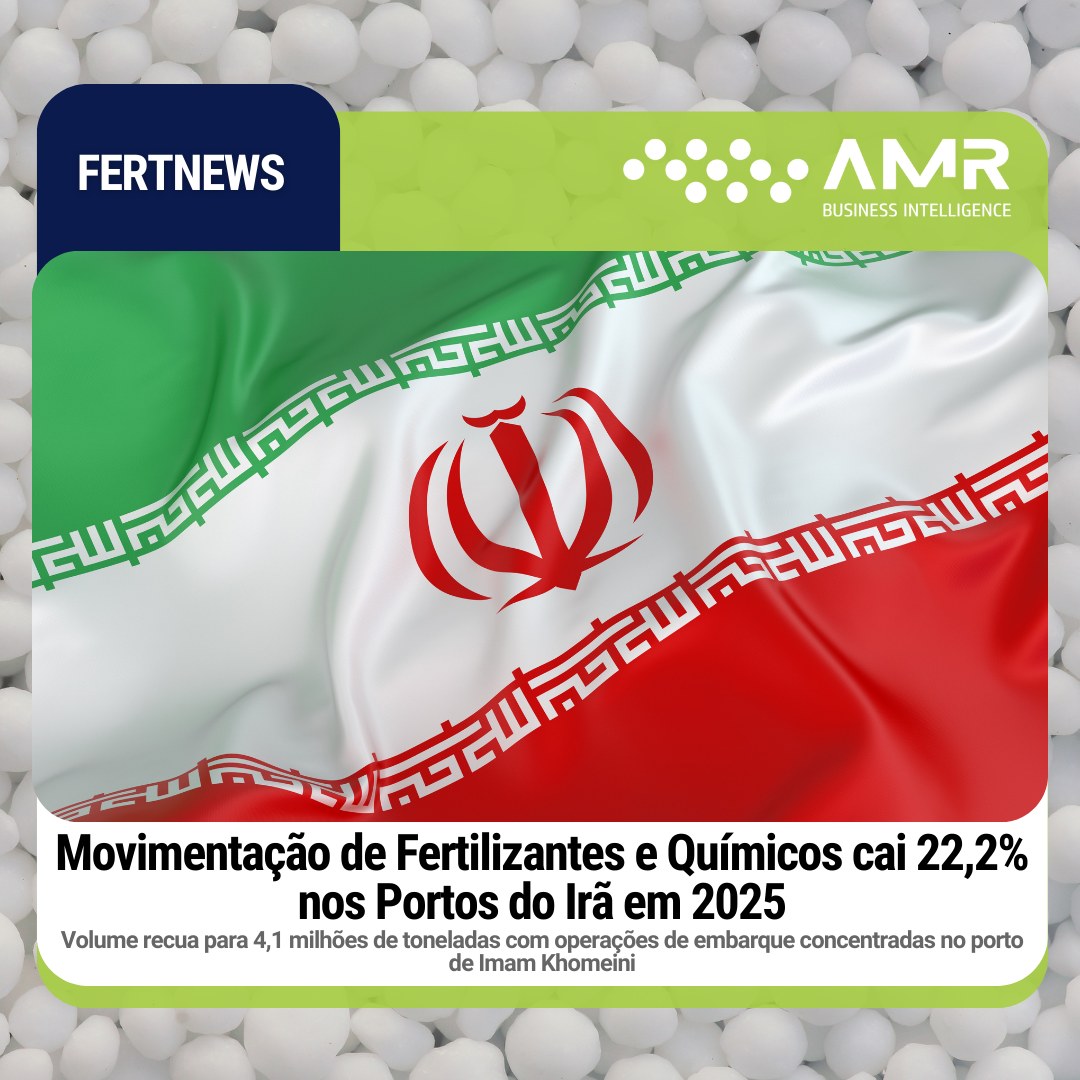 Capa da postagem Movimentação de Fertilizantes e Químicos cai 22,2% nos Portos do Irã em 2025