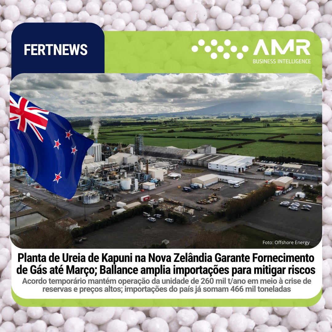 Capa da postagem Planta de Ureia de Kapuni na Nova Zelândia Garante Fornecimento de Gás até Março; Ballance amplia importações para mitigar riscos