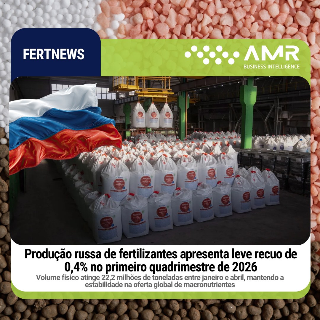 Capa da postagem Produção russa de fertilizantes apresenta leve recuo de 0,4% no primeiro quadrimestre de 2026