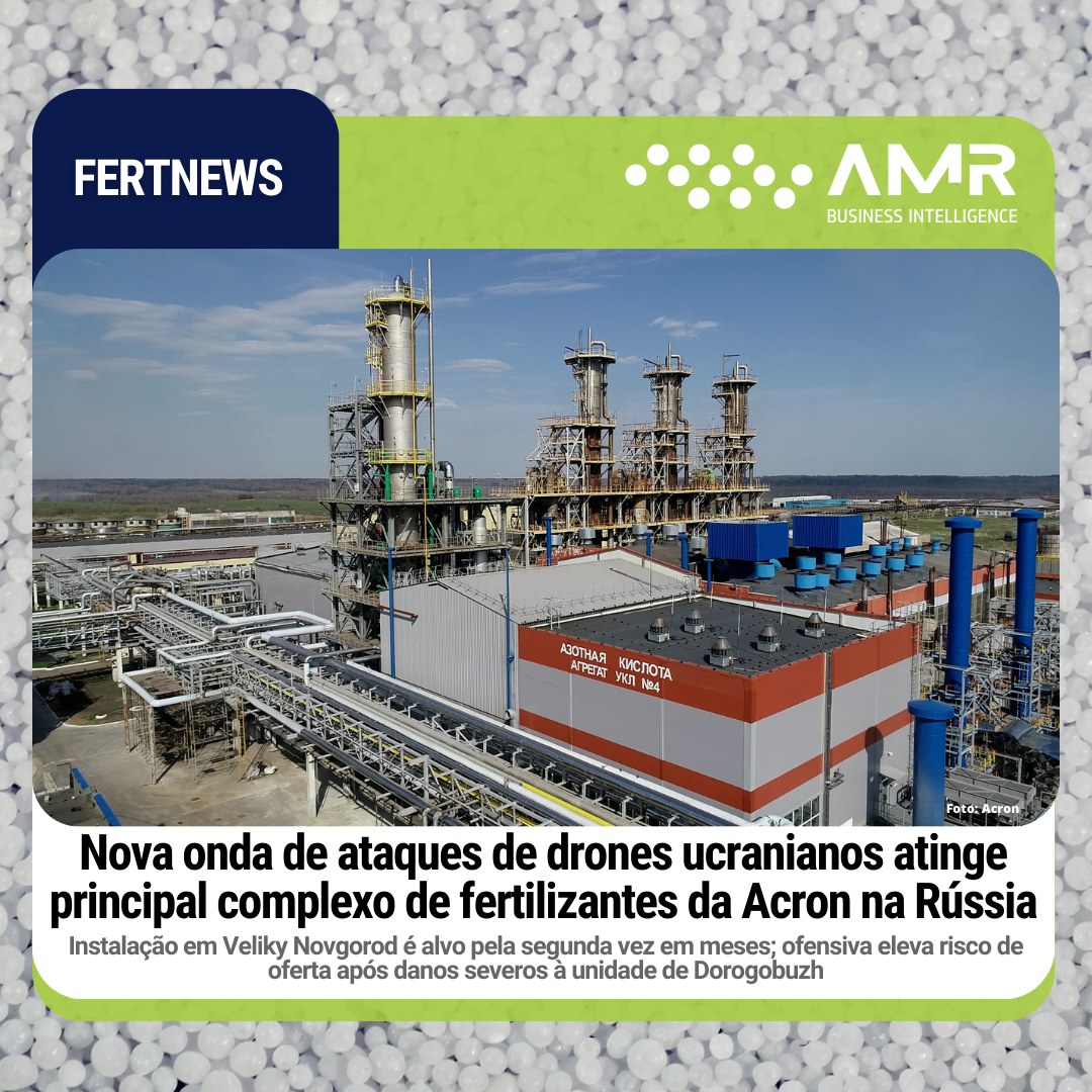 Capa da postagem Nova onda de ataques de drones ucranianos atinge principal complexo de fertilizantes da Acron na Rússia