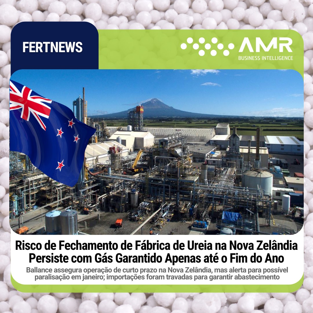 Capa da postagem Risco de Fechamento de Fábrica de Ureia na Nova Zelândia Persiste com Gás Garantido Apenas até o Fim do Ano