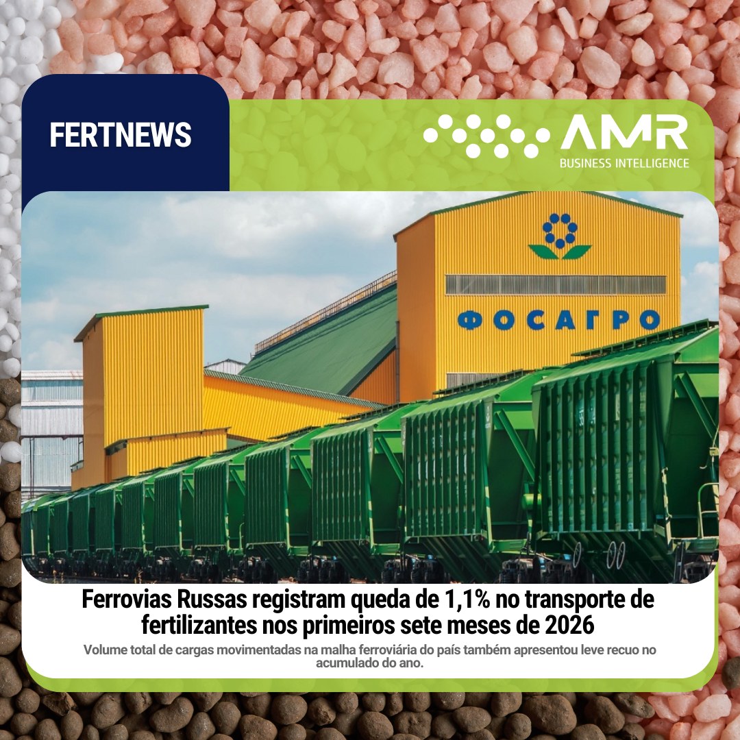 Capa da postagem Ferrovias Russas registram queda de 1,1% no transporte de fertilizantes nos primeiros sete meses de 2026