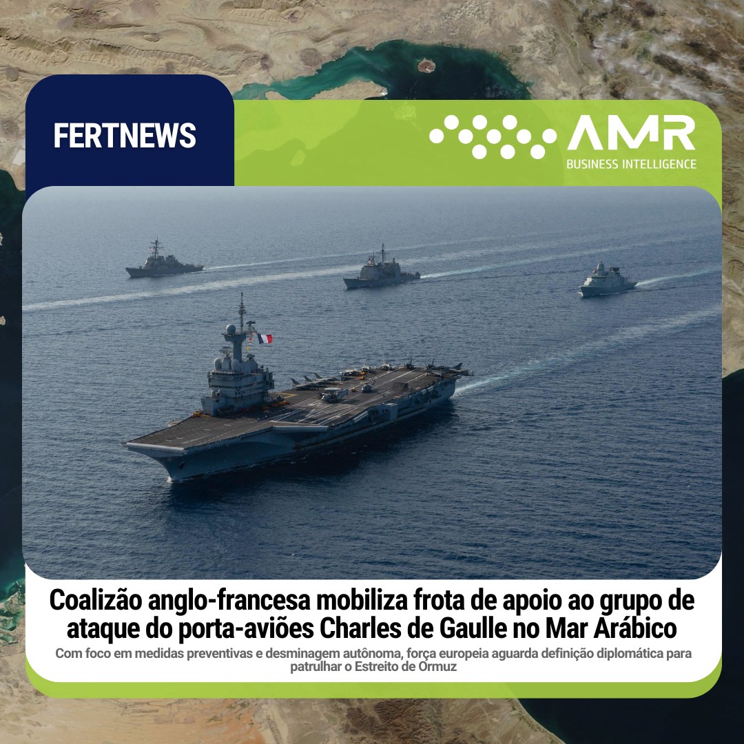 Capa da postagem Coalizão anglo-francesa mobiliza frota de apoio ao grupo de ataque do porta-aviões Charles de Gaulle no Mar Arábico
