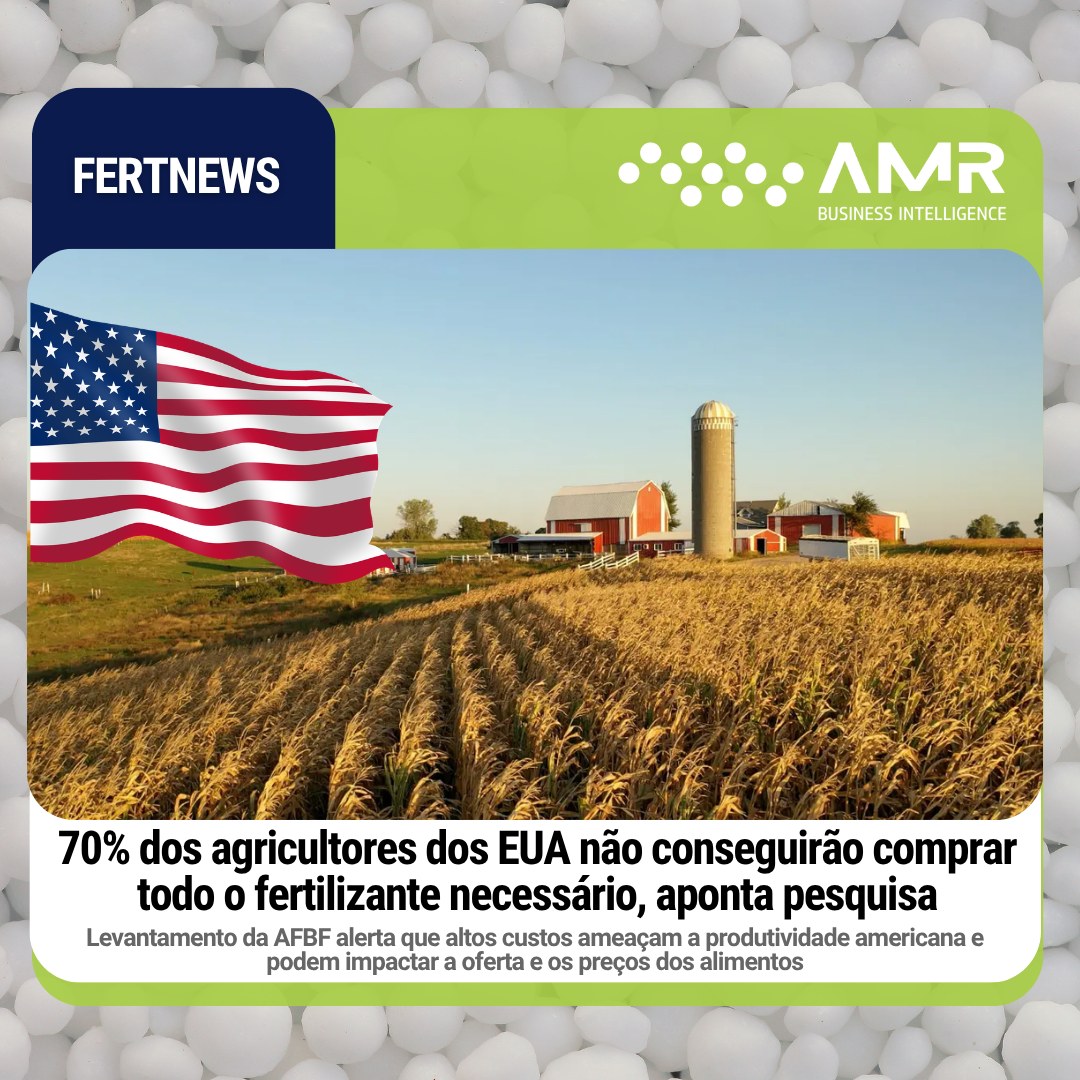 Capa da postagem 70% dos agricultores dos EUA não conseguirão comprar todo o fertilizante necessário, aponta pesquisa