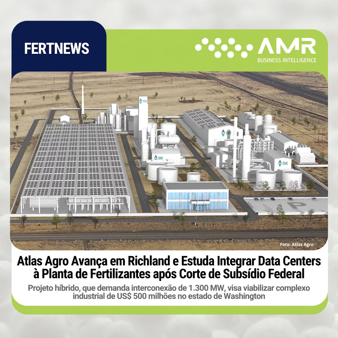 Capa da postagem Atlas Agro Avança em Richland e Estuda Integrar Data Centers à Planta de Fertilizantes após Corte de Subsídio Federal