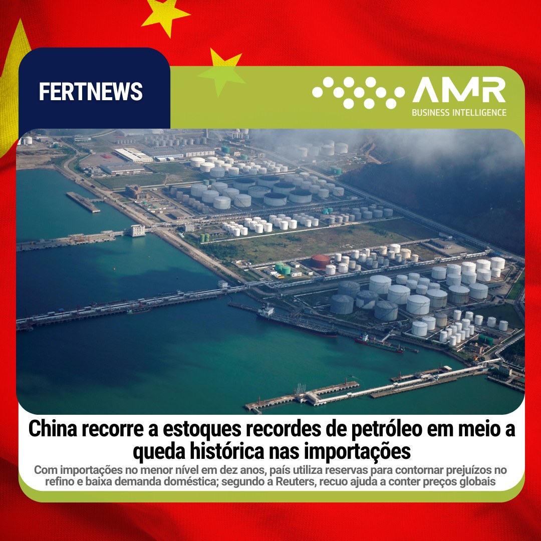 Capa da postagem China recorre a estoques recordes de petróleo em meio a queda histórica nas importações