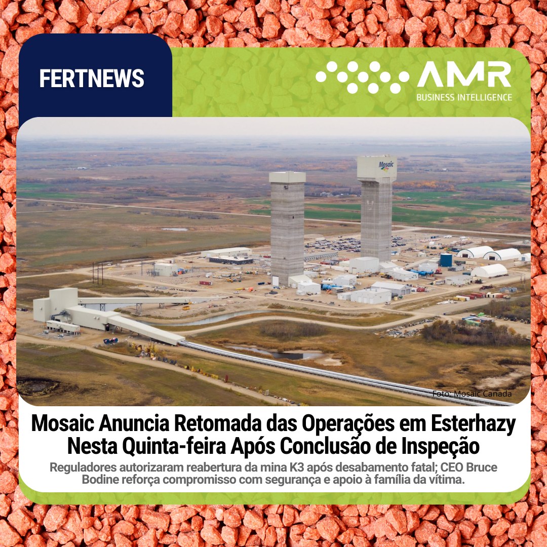 Capa da postagem Mosaic Anuncia Retomada das Operações em Esterhazy Nesta Quinta-feira Após Conclusão de Inspeção