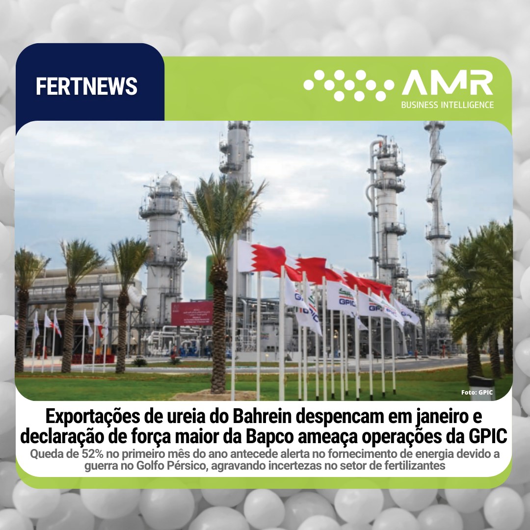 Capa da postagem Exportações de ureia do Bahrein despencam em janeiro e declaração de força maior da Bapco ameaça operações da GPIC