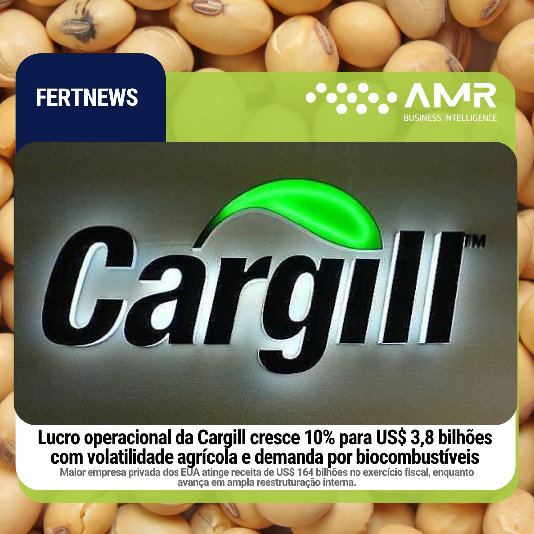 Capa da postagem Lucro operacional da Cargill cresce 10% para US$ 3,8 bilhões com volatilidade agrícola e demanda por biocombustíveis