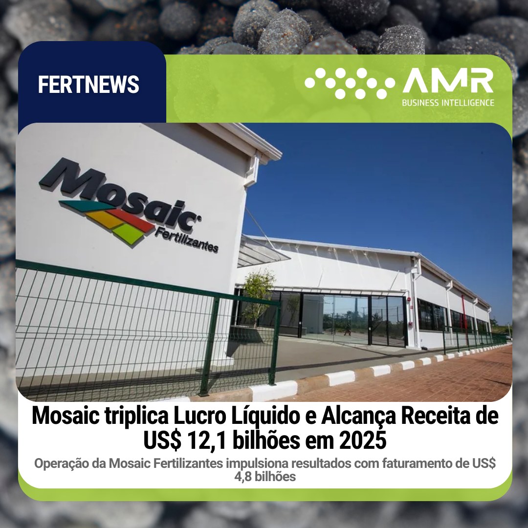 Capa da postagem Mosaic triplica Lucro Líquido e Alcança Receita de US$ 12,1 bilhões em 2025