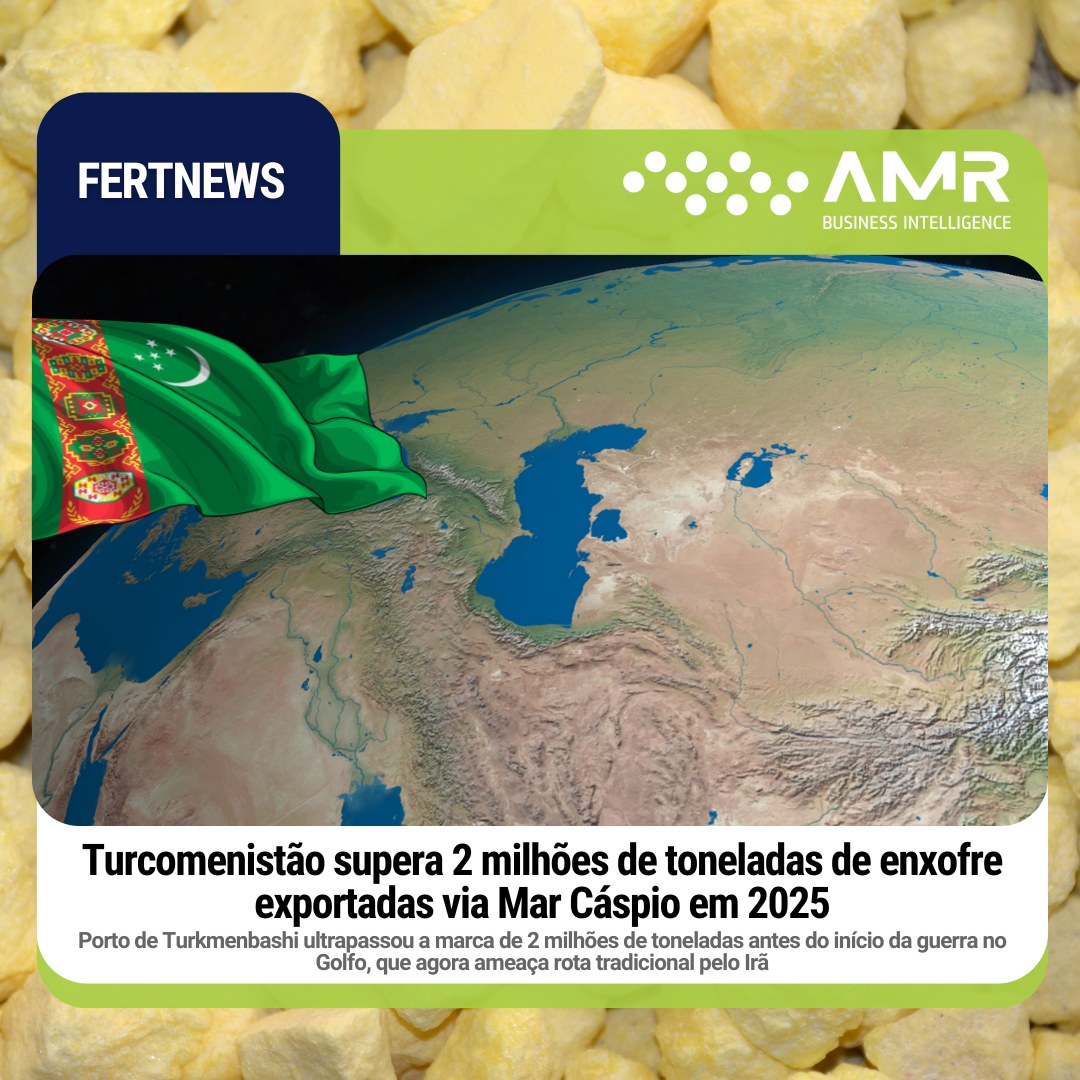 Capa da postagem Turcomenistão supera 2 milhões de toneladas de enxofre exportadas via Mar Cáspio em 2025
