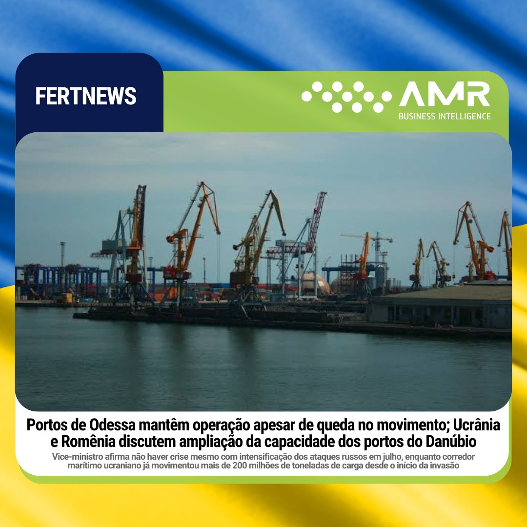 Capa da postagem Portos de Odessa mantêm operação apesar de queda no movimento; Ucrânia e Romênia discutem ampliação da capacidade dos portos do Danúbio