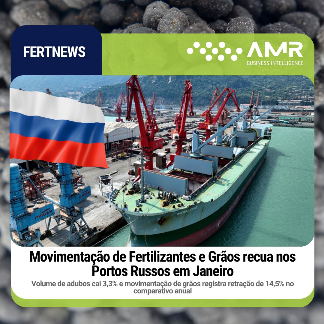 Capa da postagem Movimentação de Fertilizantes e Grãos recua nos Portos Russos em Janeiro