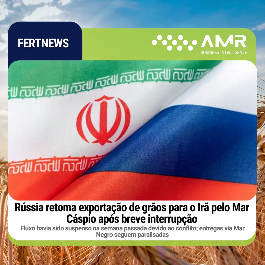 Capa da postagem Rússia retoma exportação de grãos para o Irã pelo Mar Cáspio após breve interrupção