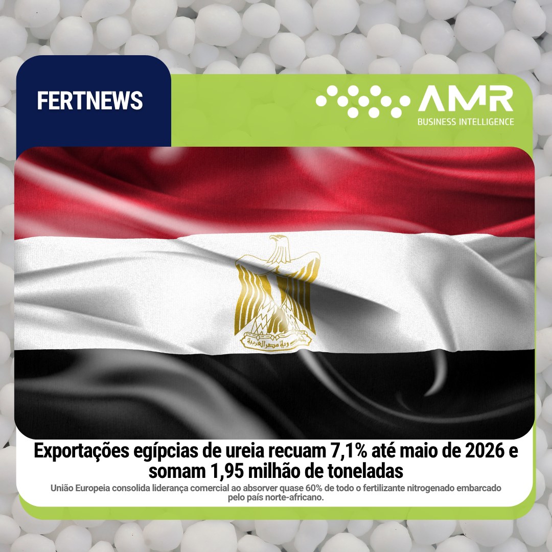 Capa da postagem Exportações egípcias de ureia recuam 7,1% até maio de 2026 e somam 1,95 milhão de toneladas