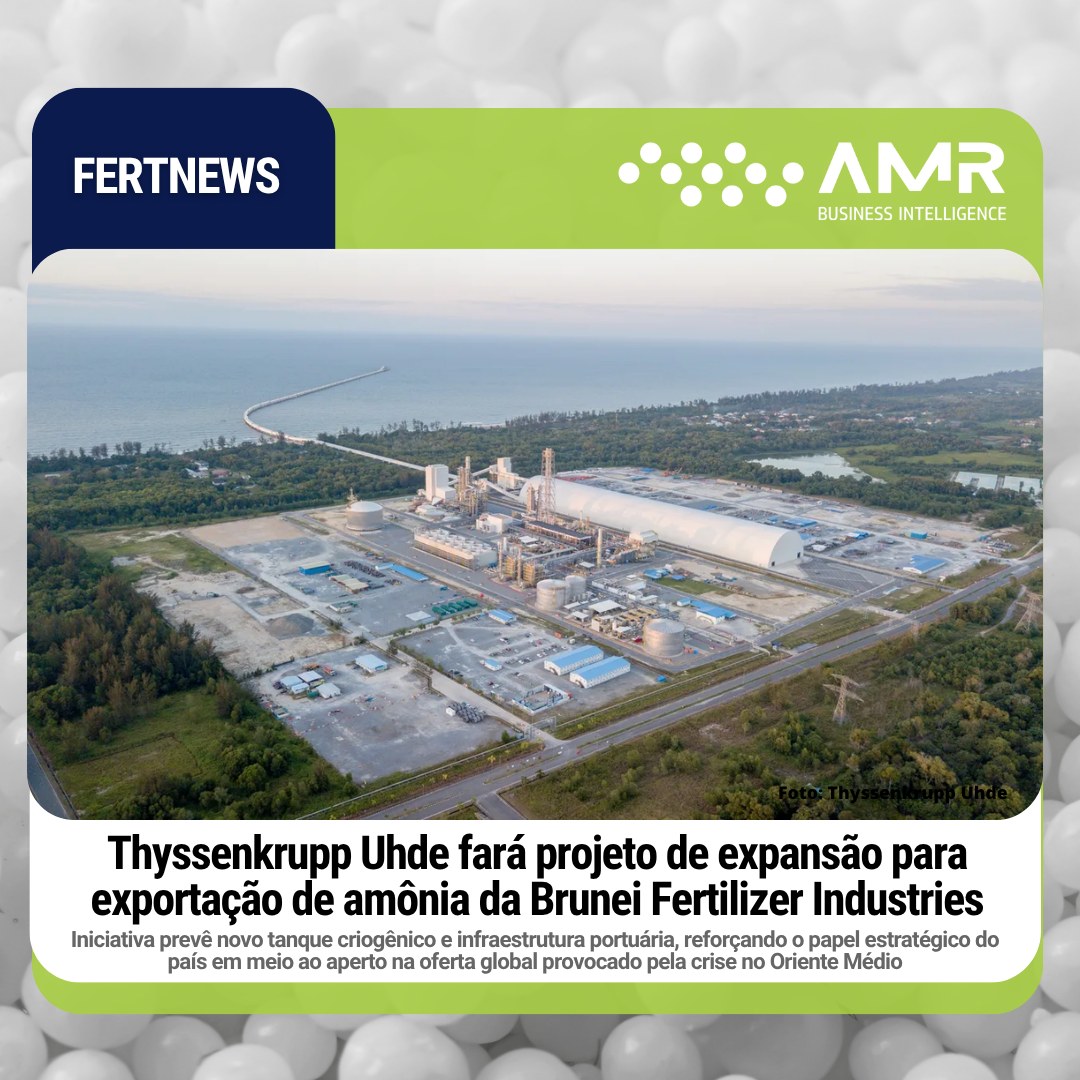 Capa da postagem Thyssenkrupp Uhde fará projeto de expansão para exportação de amônia da Brunei Fertilizer Industries