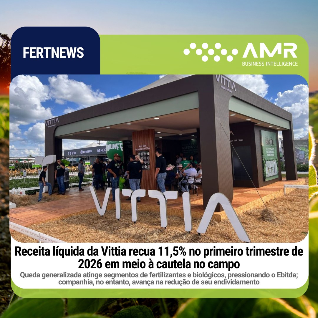 Capa da postagem Receita líquida da Vittia recua 11,5% no primeiro trimestre de 2026 em meio à cautela no campo