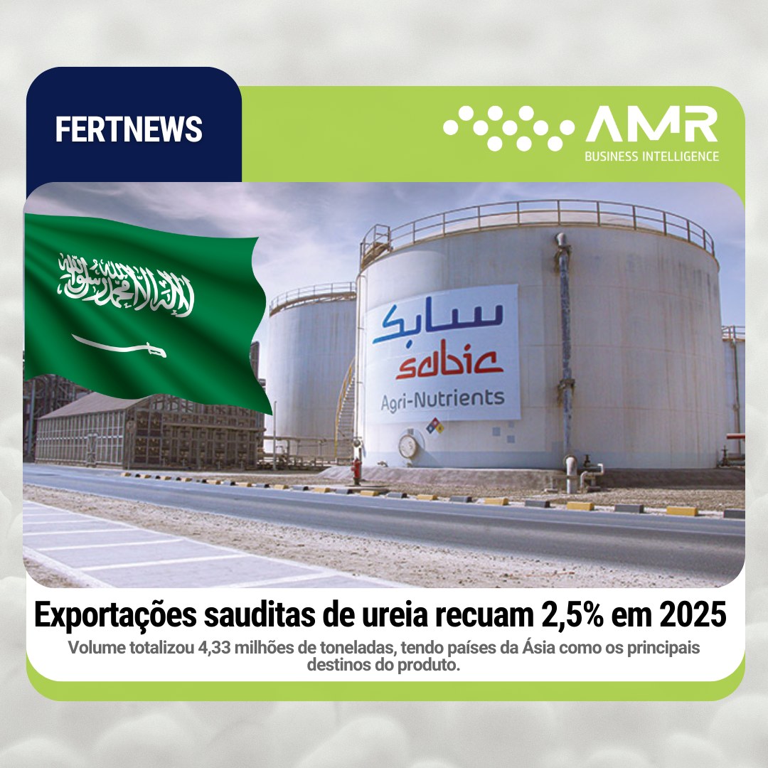 Capa da postagem Exportações sauditas de ureia recuam 2,5% em 2025 