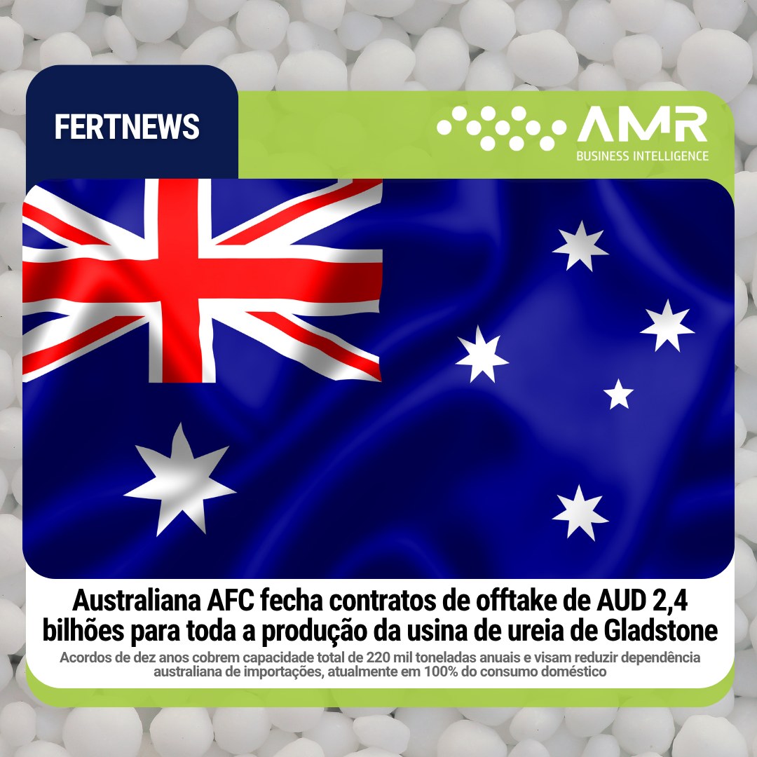 Capa da postagem Australiana AFC fecha contratos de offtake de AUD 2,4 bilhões para toda a produção da usina de ureia de Gladstone